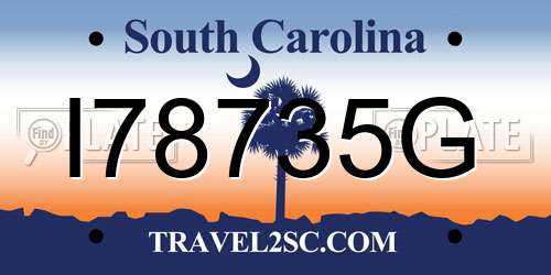 I78735G South Carolina License Plate