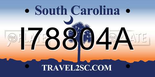 I78804A South Carolina License Plate