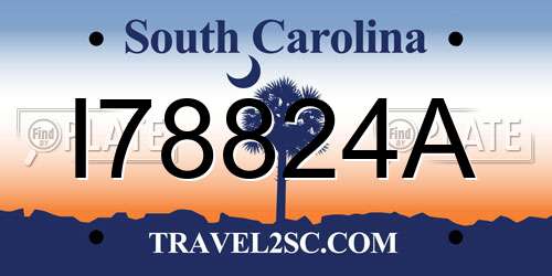I78824A South Carolina License Plate