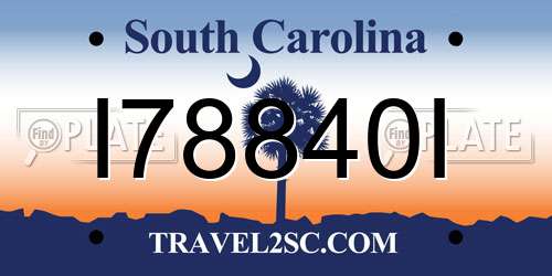 I78840I South Carolina License Plate