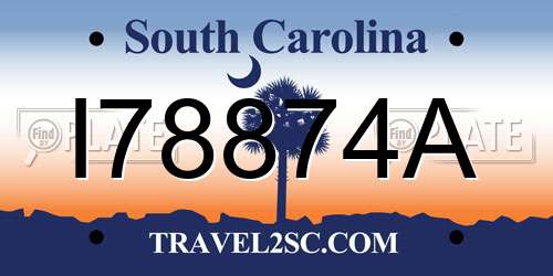 I78874A South Carolina License Plate