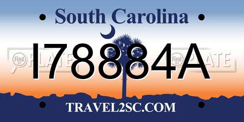 I78884A South Carolina License Plate