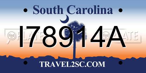 I78914A South Carolina License Plate