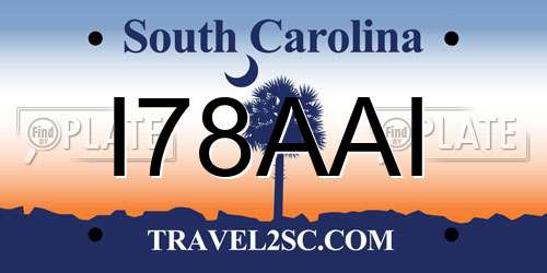 I78AAI South Carolina License Plate
