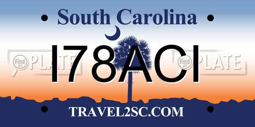 I78ACI South Carolina License Plate
