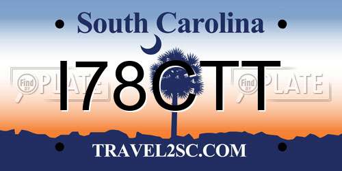 I78CTT South Carolina License Plate