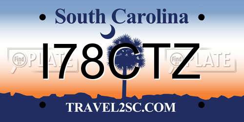I78CTZ South Carolina License Plate