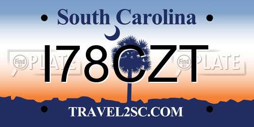 I78CZT South Carolina License Plate