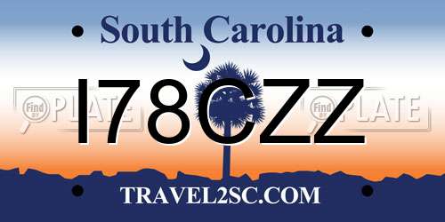 I78CZZ South Carolina License Plate