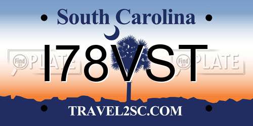 I78VST South Carolina License Plate