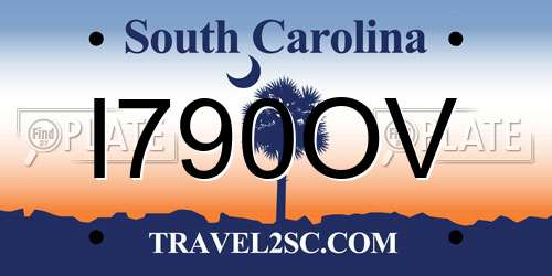 I790OV South Carolina License Plate