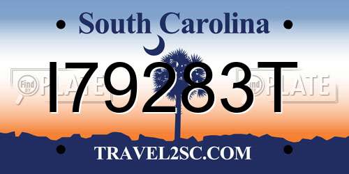 I79283T South Carolina License Plate