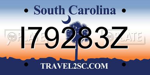 I79283Z South Carolina License Plate
