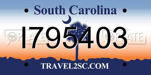 I795403 South Carolina License Plate