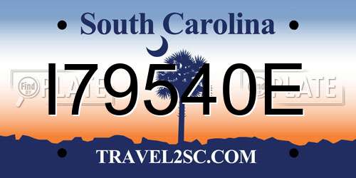 I79540E South Carolina License Plate
