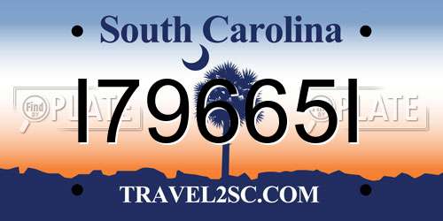 I79665I South Carolina License Plate