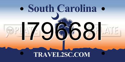 I79668I South Carolina License Plate