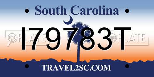 I79783T South Carolina License Plate
