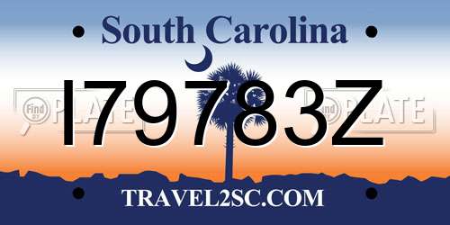 I79783Z South Carolina License Plate
