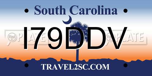 I79DDV South Carolina License Plate