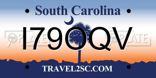 I79OQV South Carolina License Plate