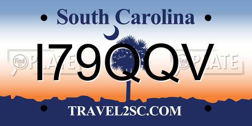I79QQV South Carolina License Plate