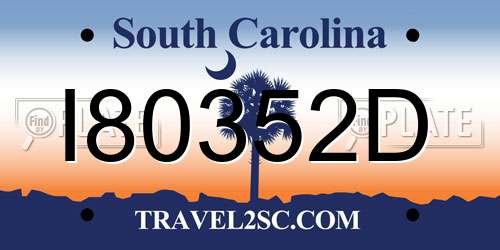 I80352D South Carolina License Plate