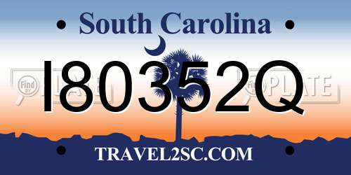 I80352Q South Carolina License Plate