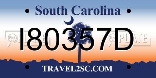 I80357D South Carolina License Plate