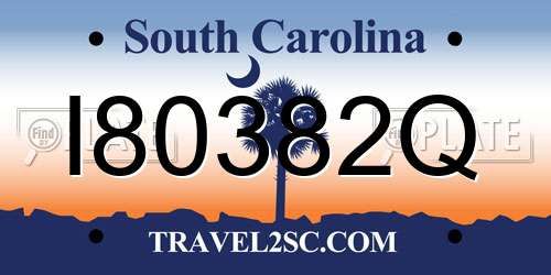 I80382Q South Carolina License Plate