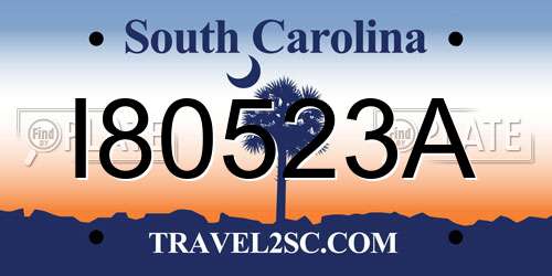 I80523A South Carolina License Plate