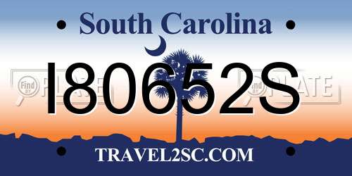 I80652S South Carolina License Plate