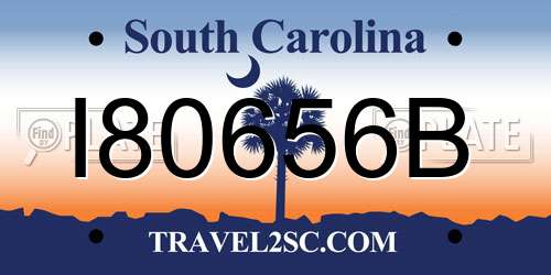 I80656B South Carolina License Plate