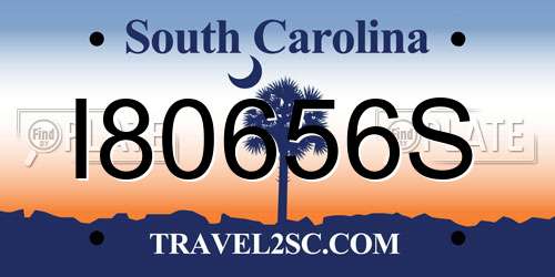 I80656S South Carolina License Plate