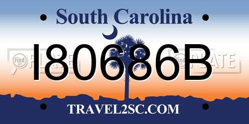 I80686B South Carolina License Plate