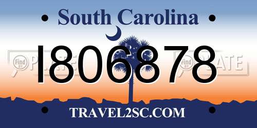 I806878 South Carolina License Plate