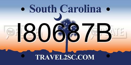 I80687B South Carolina License Plate