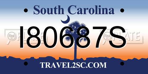 I80687S South Carolina License Plate