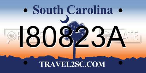 I80823A South Carolina License Plate