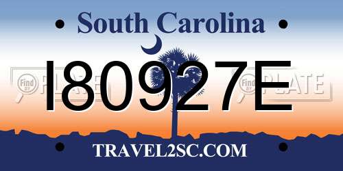 I80927E South Carolina License Plate