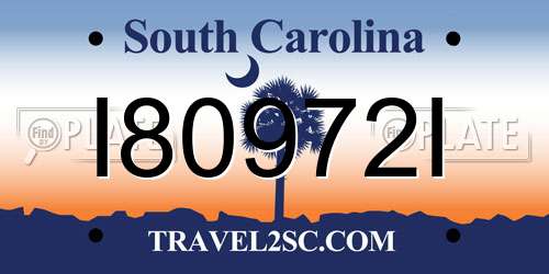 I80972I South Carolina License Plate