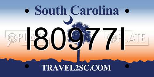 I80977I South Carolina License Plate