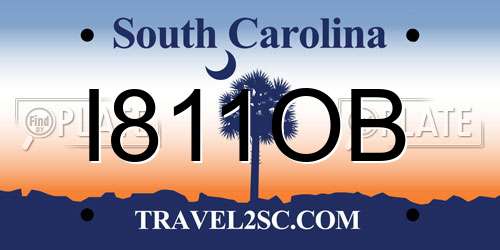 I811OB South Carolina License Plate