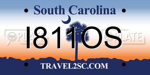 I811OS South Carolina License Plate