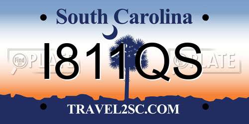 I811QS South Carolina License Plate