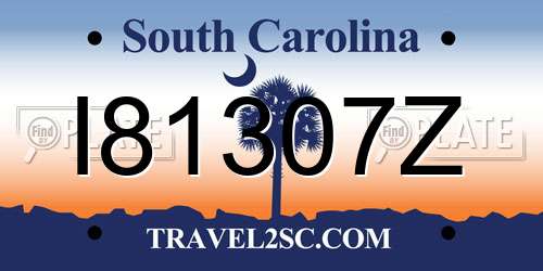 I81307Z South Carolina License Plate