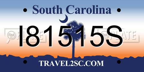 I81515S South Carolina License Plate