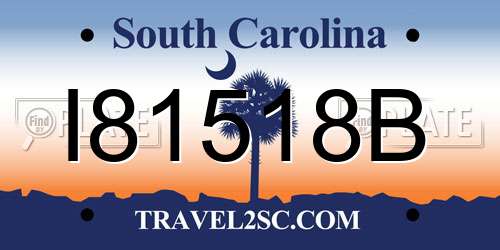 I81518B South Carolina License Plate