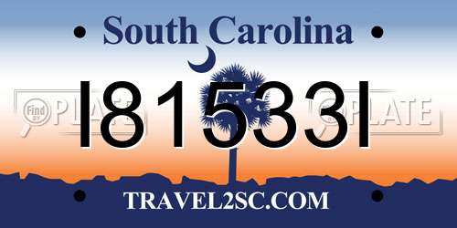 I81533I South Carolina License Plate