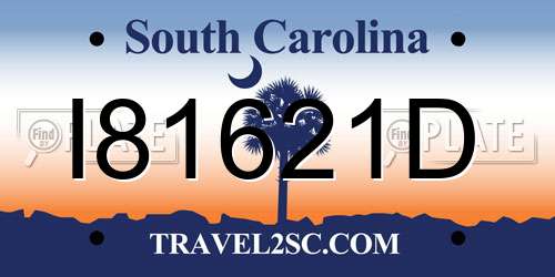 I81621D South Carolina License Plate